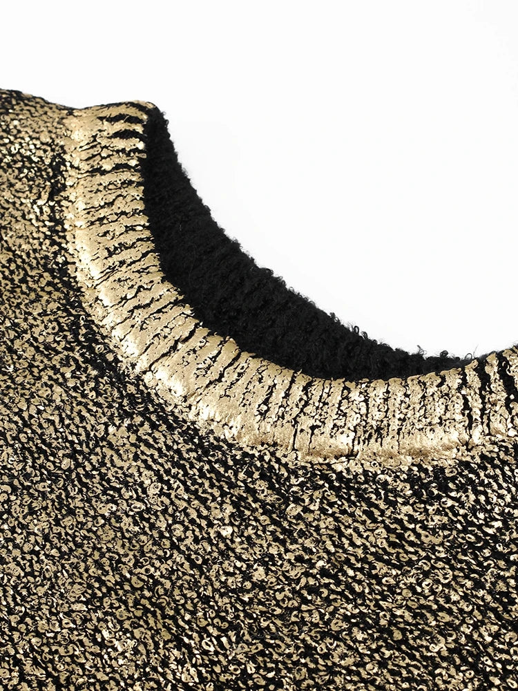 Camilla™ -  Vintage Oversized Boetiek Chic Goud of Zilveren Pullover