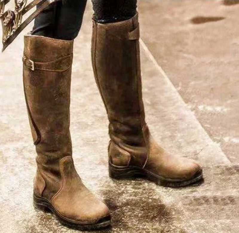 Ginevra™- Hoge Laarzen met Elegante Details van duurzaam pu-leer