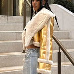 Camilla™ - Trendy Streetwear Gouden Jasje van duurzaam PU-leer