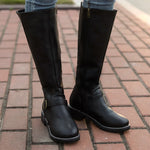 Ginevra™- Hoge Laarzen van duurzaam pu-leer met Prachtige Rits details