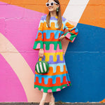 Sofia&Aurora™ - Trendy Kleurrijke Lange Jurk
