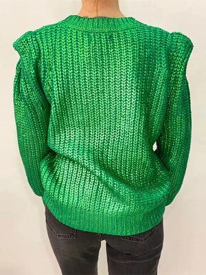 Sofia&Aurora™ - Helder Groene Metallic Pullover