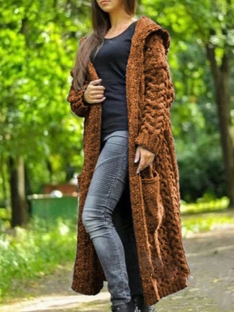 Camilla™ - Lang vest met capuchon en zakken