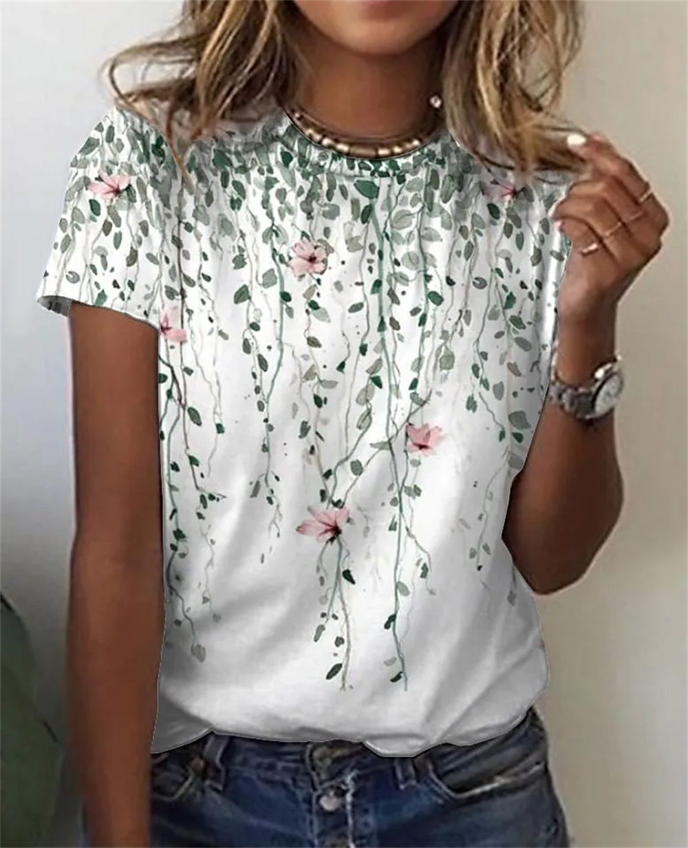 Camilla™ - T-shirt met plant-print