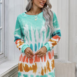 Sofia&Aurora™ - Tie Dye Lange mouwen Sweatshirt Dress
