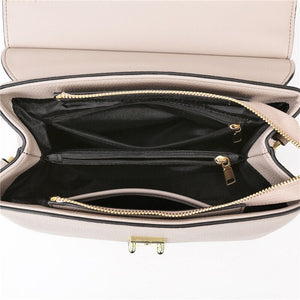 Camilla®- Luxury hand/schoudertas in beige en zwart - Trifoglio