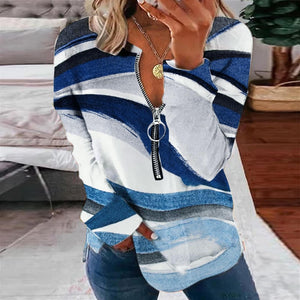 Camilla™ - Sweater met grote rits en Print - Trifoglio