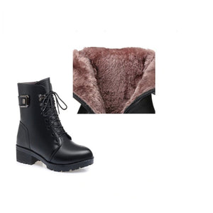 Camilla™ Zwarte boots met wollen warme binnenkant - Trifoglio