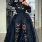 Camilla™ - Zwarte set met afneembare tulle rok - Trifoglio