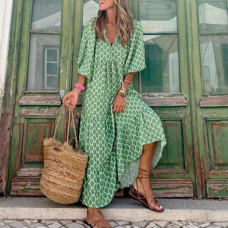 Celiné® Bohemian jurk groen - Trifoglio