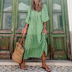 Celiné® Bohemian jurk groen - Trifoglio