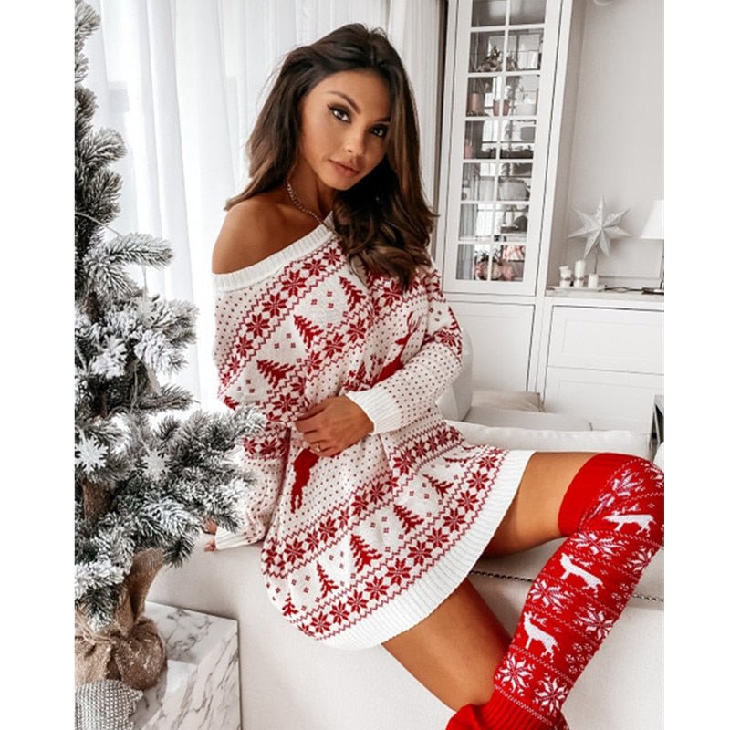 Christie™ - Christmas Dress in wit en rood! - Trifoglio