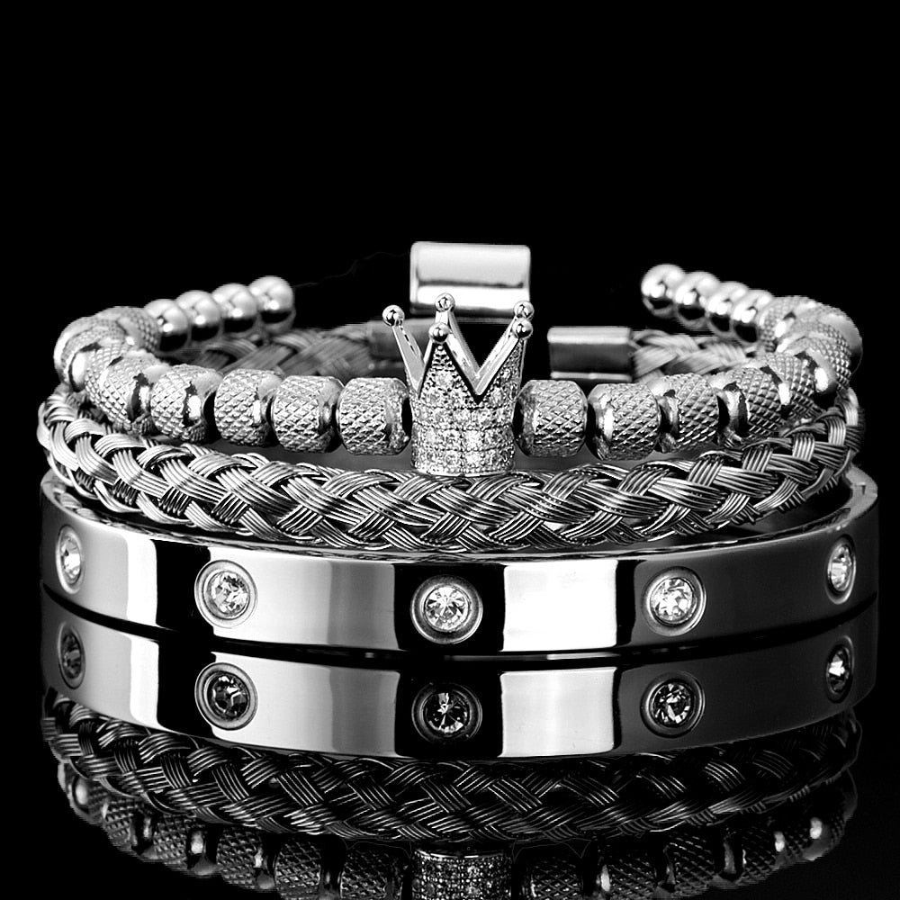 Crown™ - Handgemaakte Luxe Armbanden Set - Trifoglio