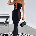 Ginevra® - Lange sexy strakke zwarte jurk - Trifoglio