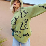 Ginevra™ - Oversized Sweater met Dino's! - Trifoglio