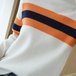 Marant™ - Witte trui met gekleurde baan - Trifoglio
